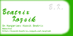 beatrix kozsik business card